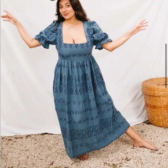 Blue Midi Dress - Picture 2 of 11